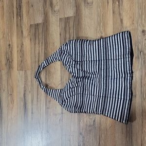 XSCAPES by Lawrence Kurtz Black Silver Evening Halter Top